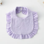 Baby Bib Ruffled Cotton Printed Gauze Lace Bib