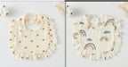 Baby Bib Ruffled Cotton Printed Gauze Lace Bib