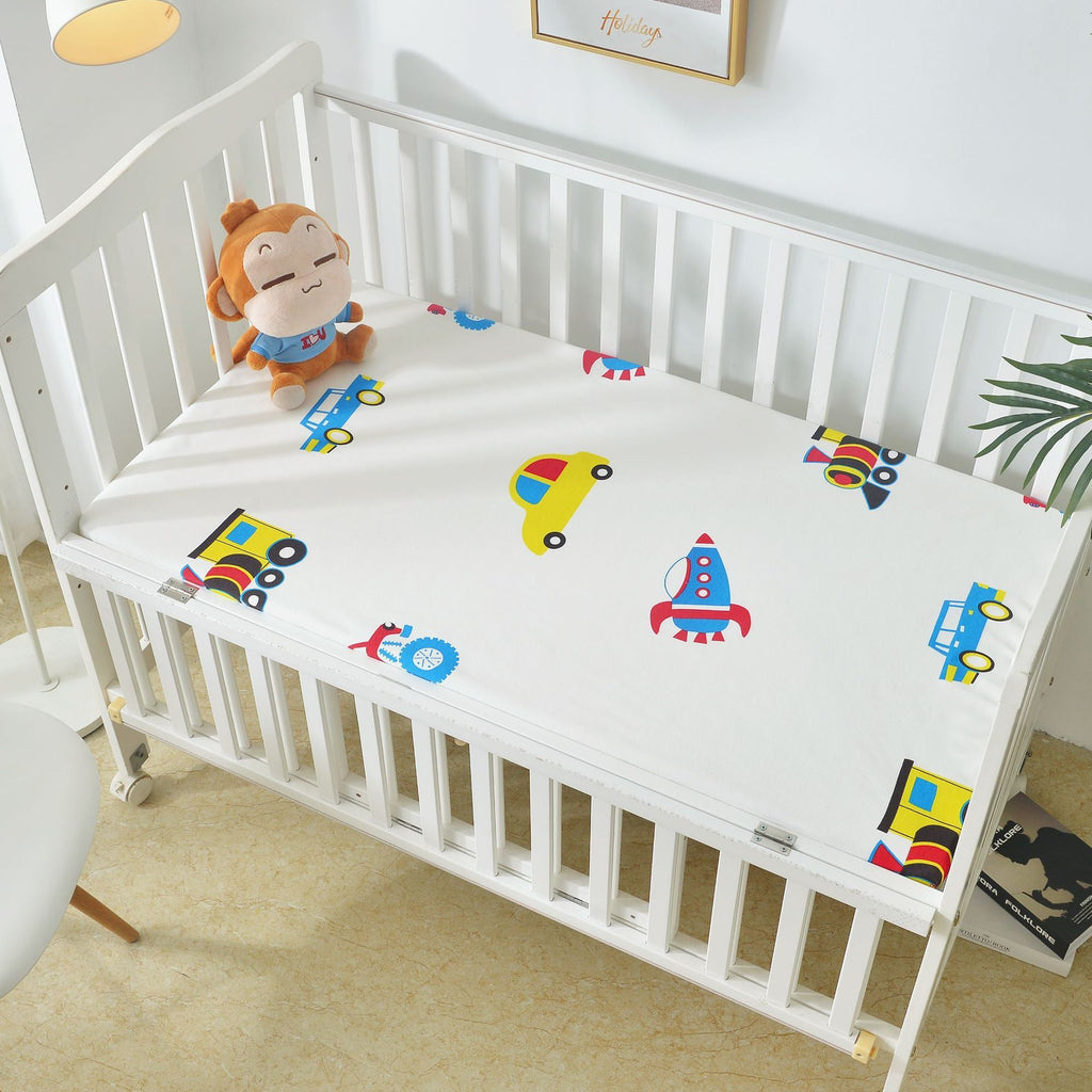 Waterproof Cotton Crib Bed Sheet – Breathable & Non-Slip Mattress Cover