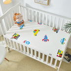 Waterproof Cotton Crib Bed Sheet – Breathable & Non-Slip Mattress Cover