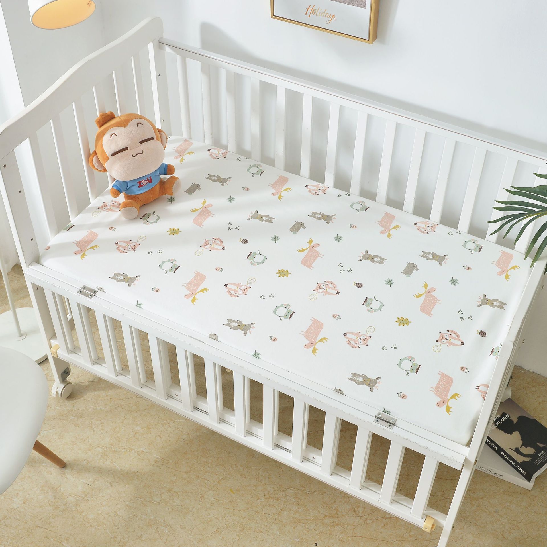 Waterproof Cotton Crib Bed Sheet – Breathable & Non-Slip Mattress Cover