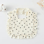 Baby Bib Ruffled Cotton Printed Gauze Lace Bib