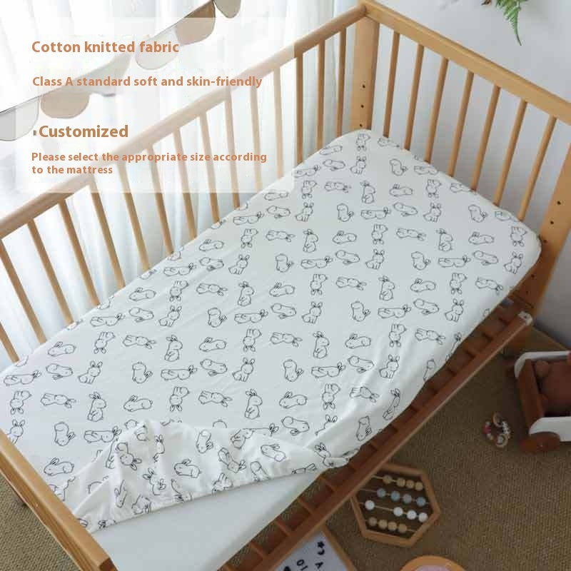 Crib Fitted Sheet Cotton Knitted Newborn