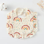 Baby Bib Ruffled Cotton Printed Gauze Lace Bib