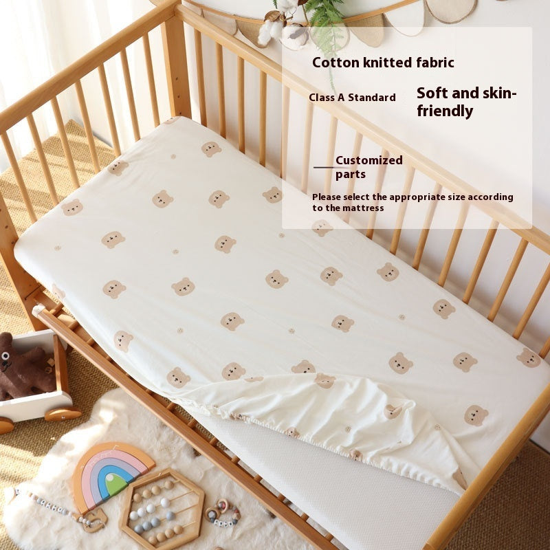 Crib Fitted Sheet Cotton Knitted Newborn