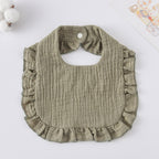 Baby Bib Ruffled Cotton Printed Gauze Lace Bib