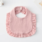 Baby Bib Ruffled Cotton Printed Gauze Lace Bib
