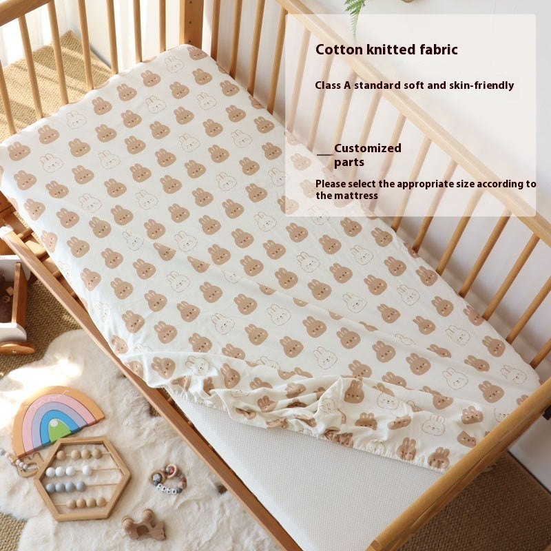 Crib Fitted Sheet Cotton Knitted Newborn