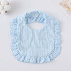 Baby Bib Ruffled Cotton Printed Gauze Lace Bib