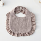 Baby Bib Ruffled Cotton Printed Gauze Lace Bib