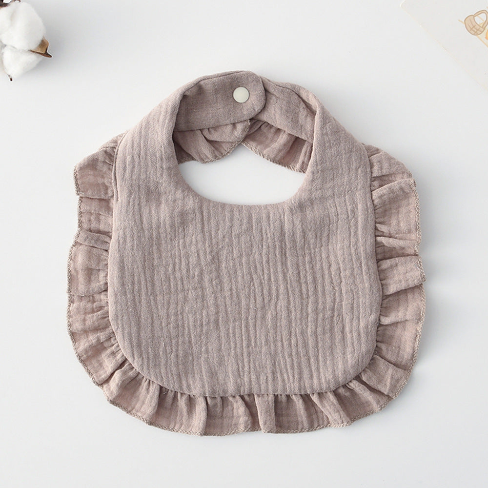 Baby Bib Ruffled Cotton Printed Gauze Lace Bib