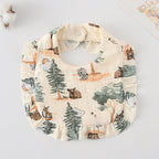 Baby Bib Ruffled Cotton Printed Gauze Lace Bib