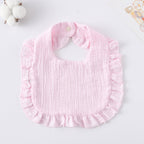 Baby Bib Ruffled Cotton Printed Gauze Lace Bib