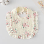 Baby Bib Ruffled Cotton Printed Gauze Lace Bib