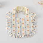 Baby Bib Ruffled Cotton Printed Gauze Lace Bib
