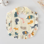 Baby Bib Ruffled Cotton Printed Gauze Lace Bib