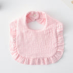 Baby Bib Ruffled Cotton Printed Gauze Lace Bib