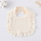 Baby Bib Ruffled Cotton Printed Gauze Lace Bib
