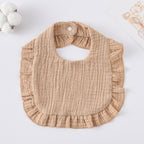 Baby Bib Ruffled Cotton Printed Gauze Lace Bib