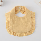 Baby Bib Ruffled Cotton Printed Gauze Lace Bib