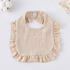 Baby Bib Ruffled Cotton Printed Gauze Lace Bib