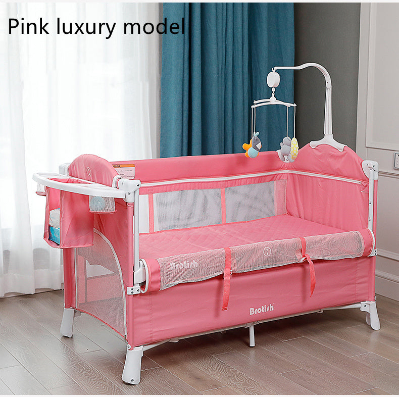 Multifunctional Baby Cot – Large Movable Bed with Splicing Design