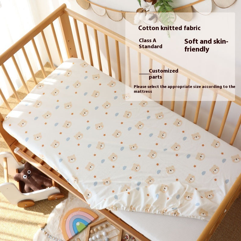 Crib Fitted Sheet Cotton Knitted Newborn