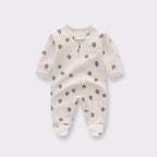 Comfortable Cotton Newborn Clothes Covered Foot Zipper One Piece Romper