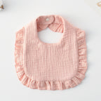 Baby Bib Ruffled Cotton Printed Gauze Lace Bib