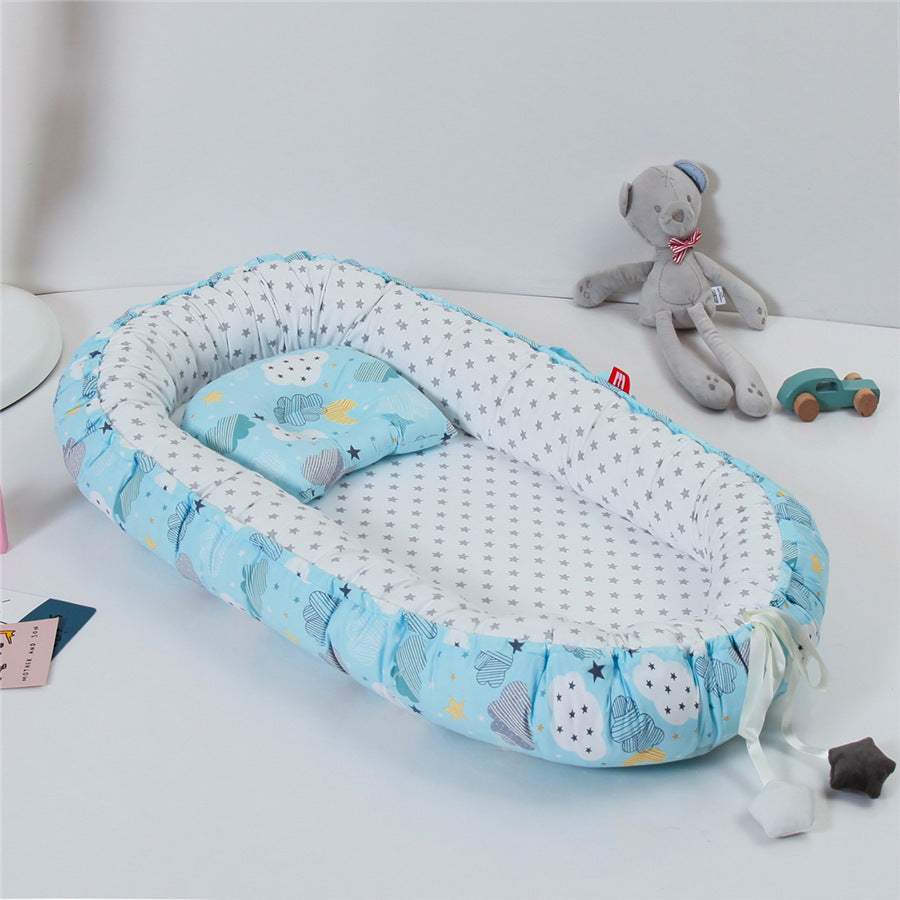 Foldable Baby Travel Crib with Pillow – Removable & Washable