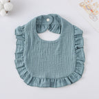 Baby Bib Ruffled Cotton Printed Gauze Lace Bib