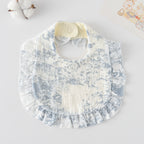 Baby Bib Ruffled Cotton Printed Gauze Lace Bib