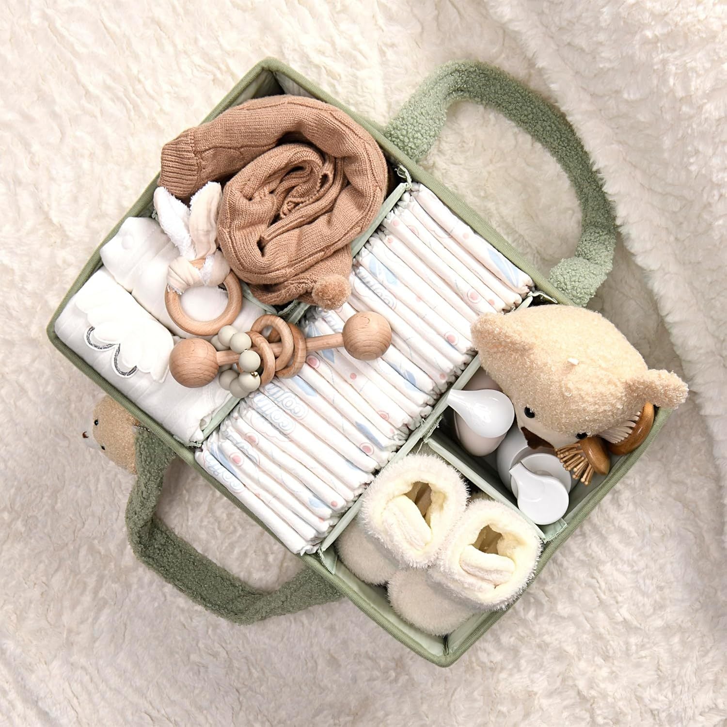 Diaper Caddy Organizer, Storage Basket For Wipes, Portable Storage